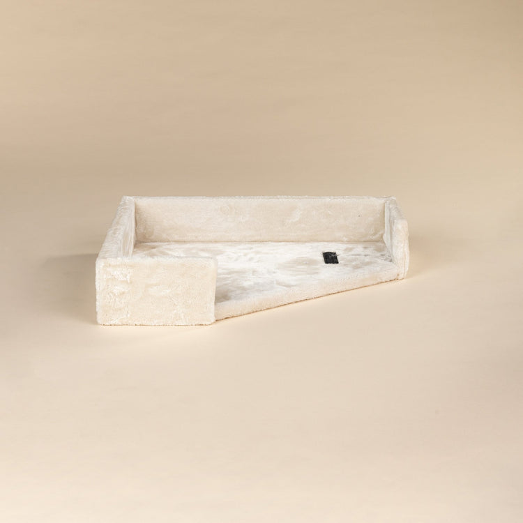 Trapezium top bed beige (Corner Cat XXL) without cushion