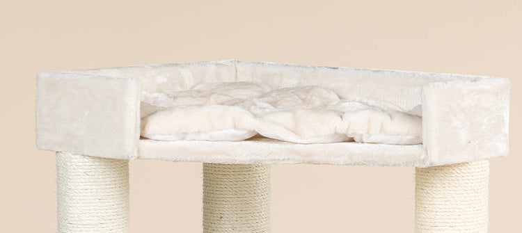 Trapezium top bed beige (Corner Cat XXL) without cushion