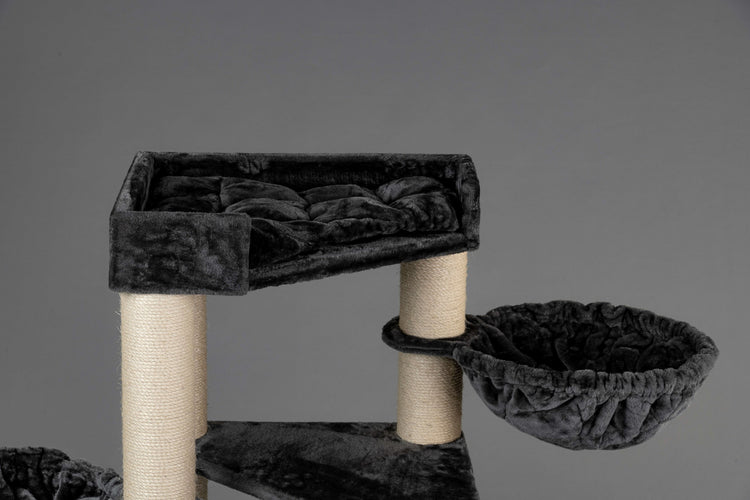 Trapezium top bed dark grey (Corner Cat XXL) without cushion