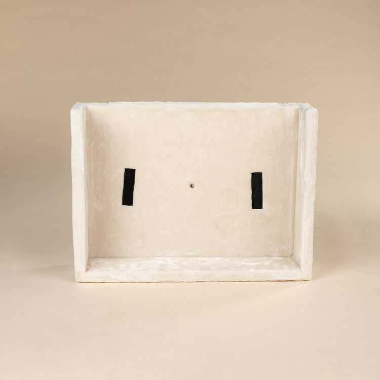 Rectangular top bed beige (60x43x15cm) without cushion