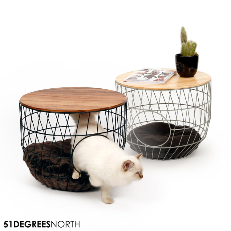 Wire Cat Table Julia Grey inc Cushion