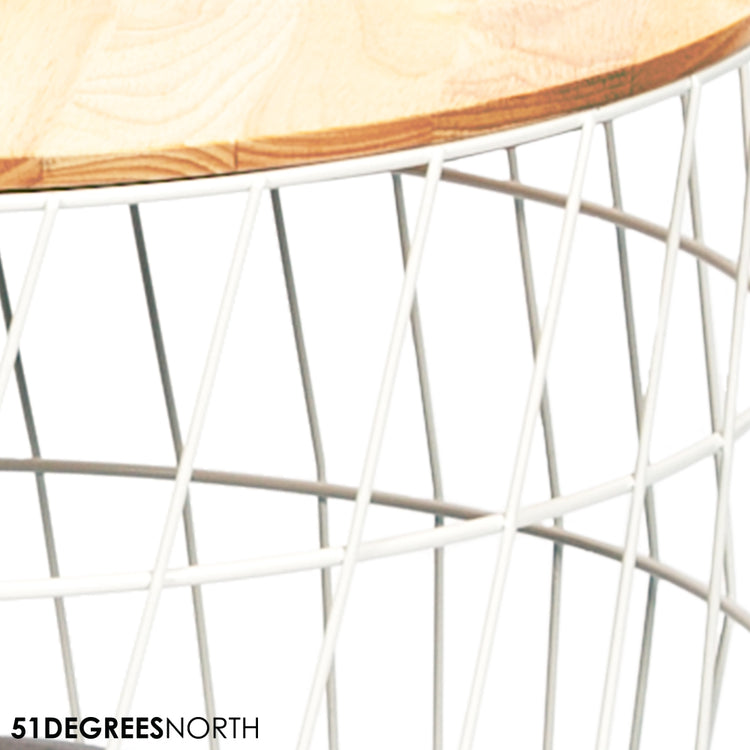 Wire Cat Table Julia White incl Cushion