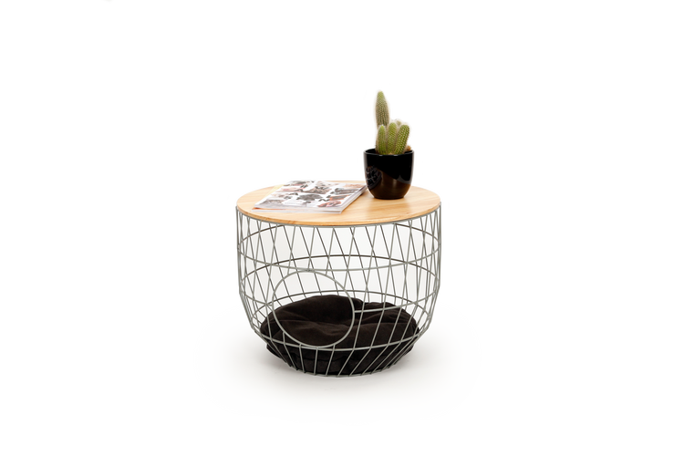 Wire Cat Table Julia Grey inc Cushion