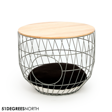Wire Cat Table Julia Grey inc Cushion