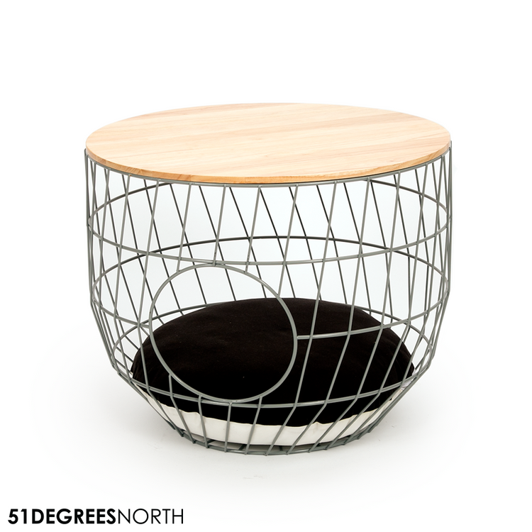 Wire Cat Table Julia Grey inc Cushion