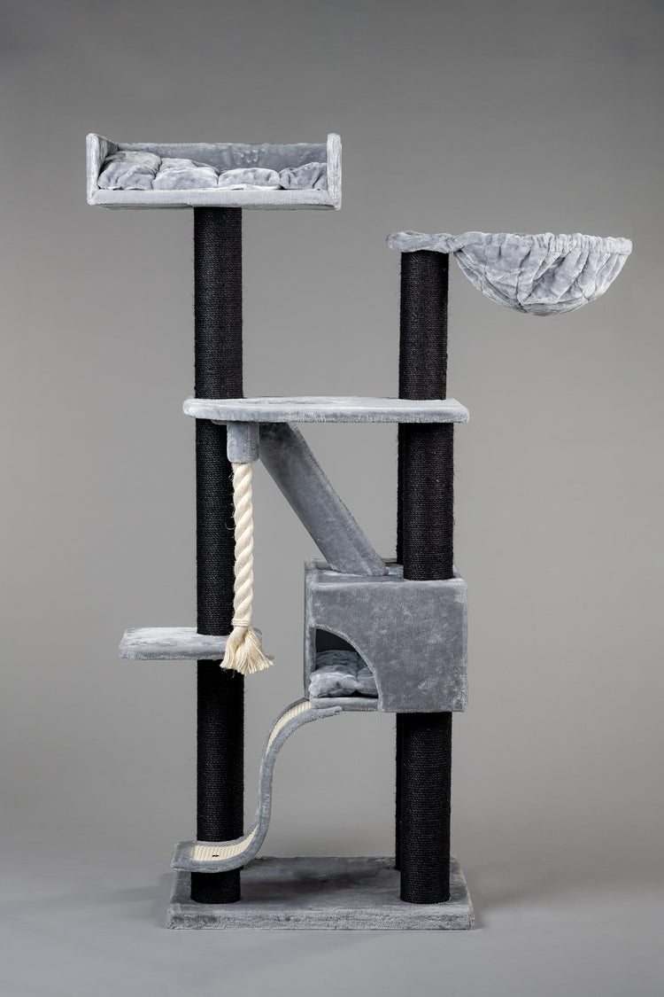 Cat Mansion Blackline Light Grey