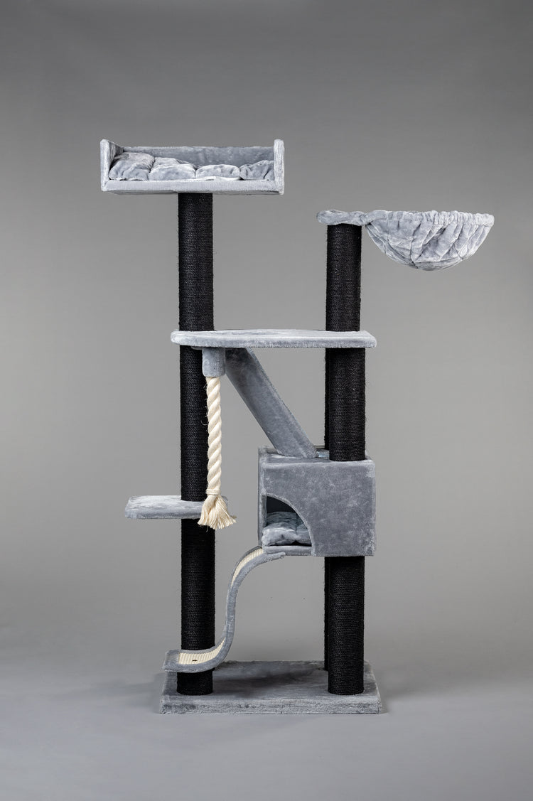 Cat Mansion Blackline Light Grey