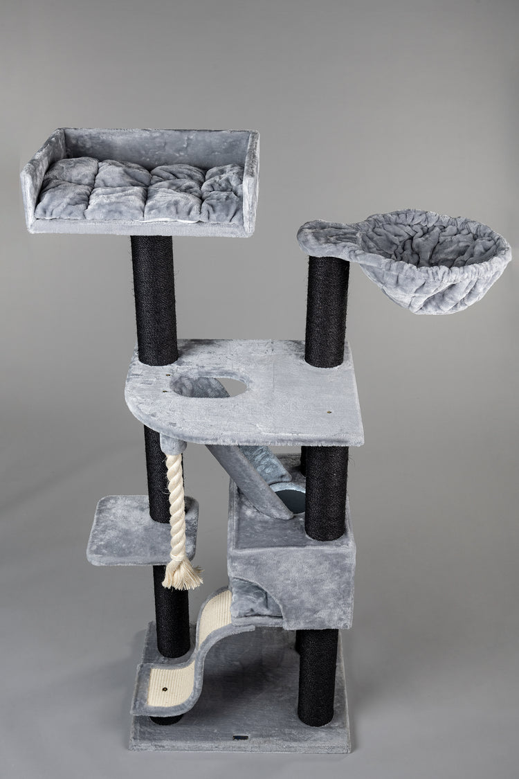 Cat Mansion Blackline Light Grey