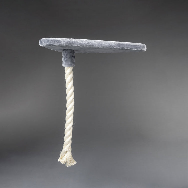 Large, Light Grey Lying Area Step With Play Rope Triangular (for 12, 15 or 20 cm poles)