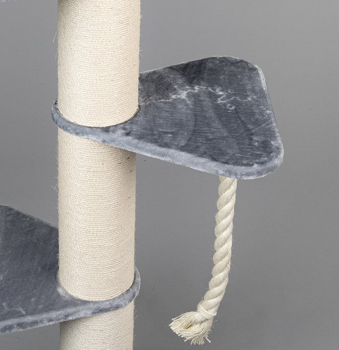 Large, Light Grey Lying Area Step With Play Rope Triangular (for 12, 15 or 20 cm poles)