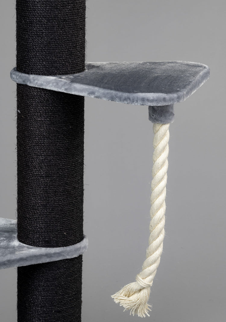 Large, Light Grey Lying Area Step With Play Rope Triangular (for 12, 15 or 20 cm poles)