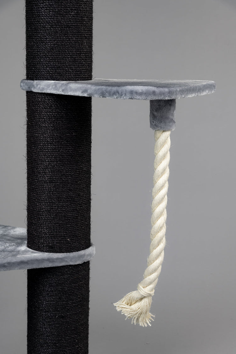 Large, Light Grey Lying Area Step With Play Rope Triangular (for 12, 15 or 20 cm poles)