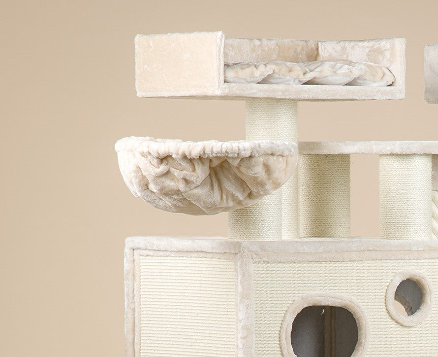 Rectangular top bed beige (60x43x15cm) without cushion