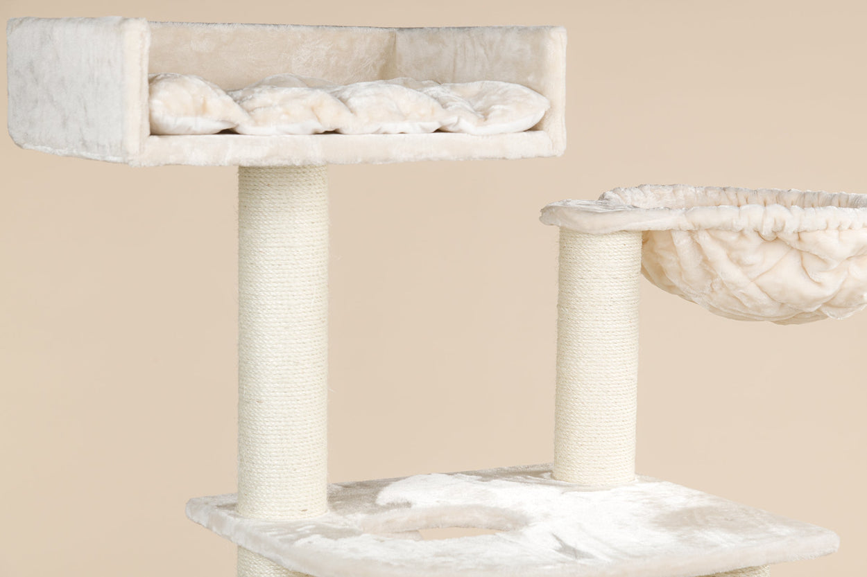 Rectangular top bed beige (60x43x15cm) without cushion