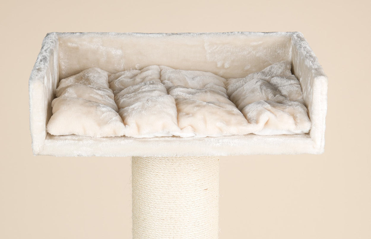 Rectangular top bed beige (60x43x15cm) without cushion