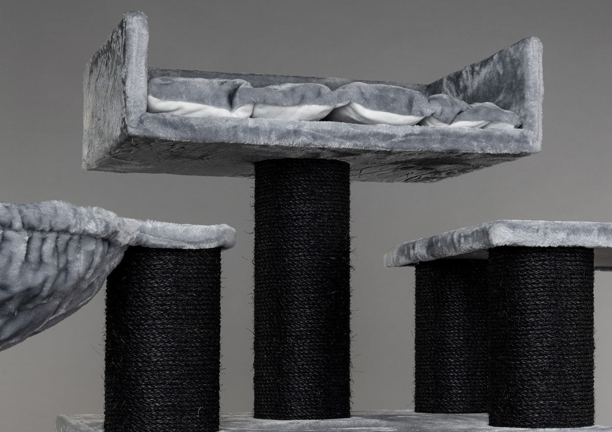 Rectangular top bed light grey (60x43x15cm) without cushion