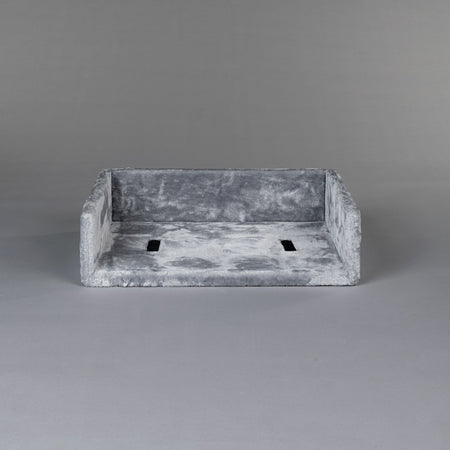 Rectangular top bed light grey (60x43x15cm) without cushion