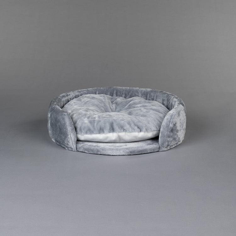 Cushion 60cm for round top bed light grey (Queensplace XXL)