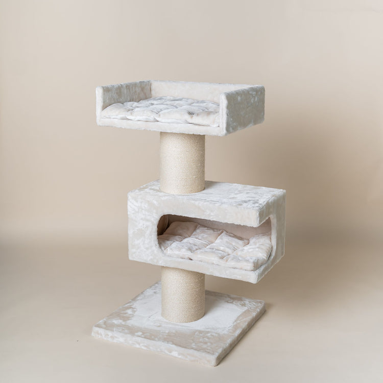 Cat Tree for large cats Maine Coon Lounge Retreat (Beige) - CatTreeKing ...