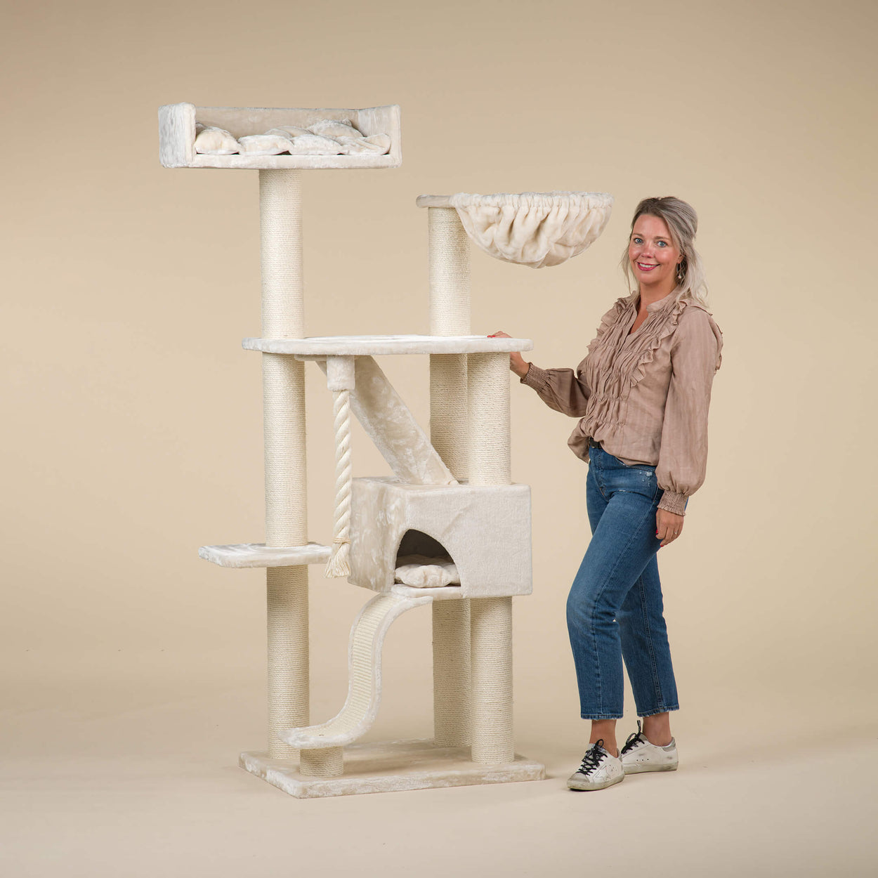 Cat Tree for large cats Cat Mansion Beige CatTreeKing Australia
