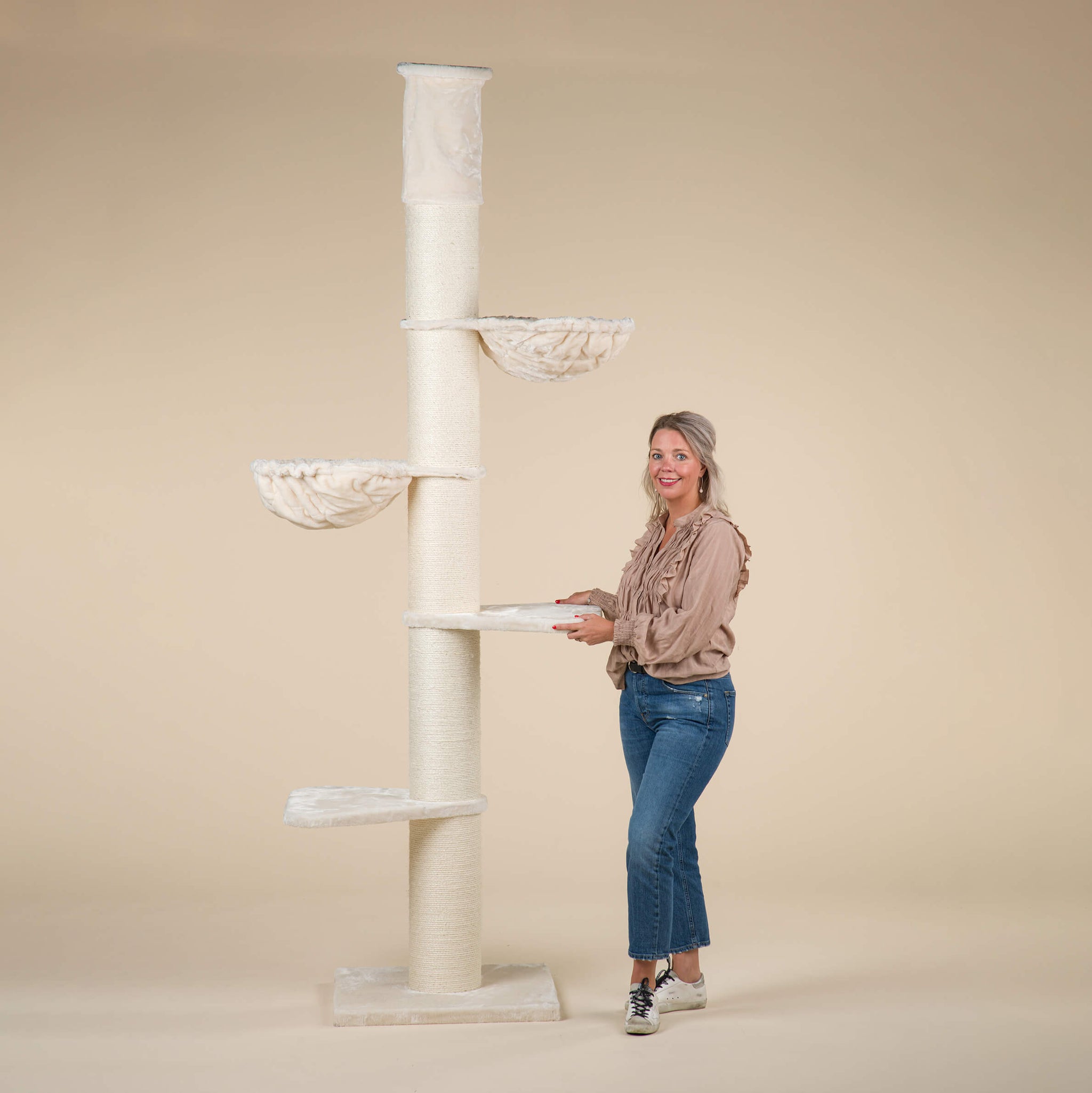 Cat Tree for large cats High Cat Tower (Beige) CatTreeKing Australia