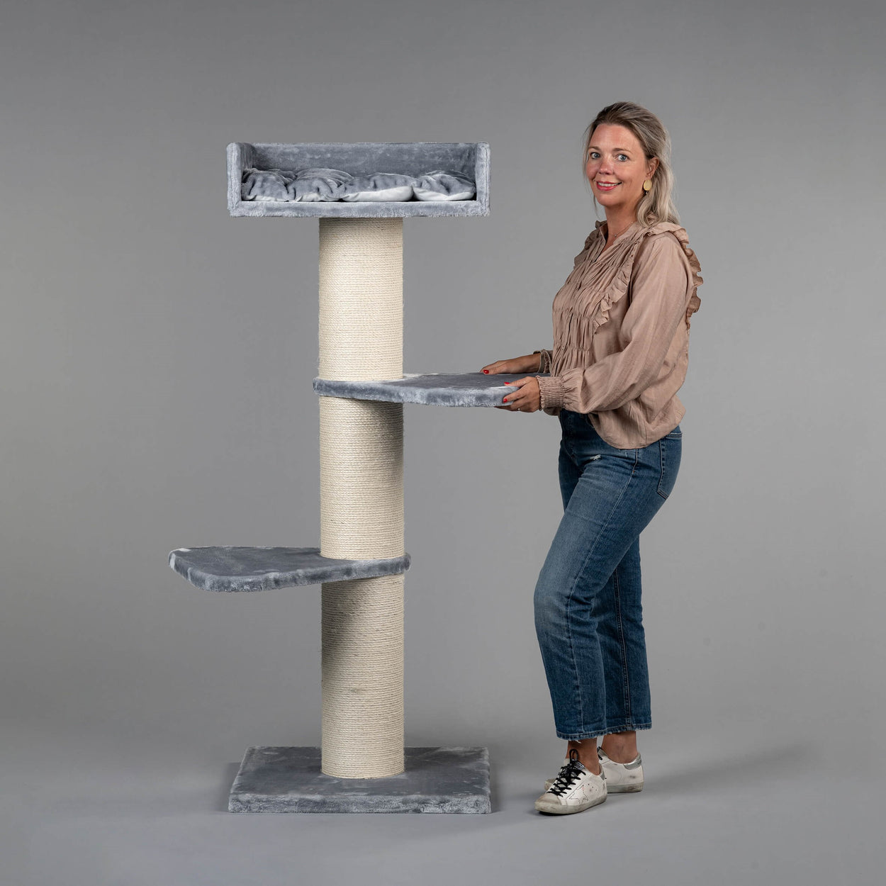 Cat Tree for large cats Royal Suite Light Grey CatTreeKing Australia
