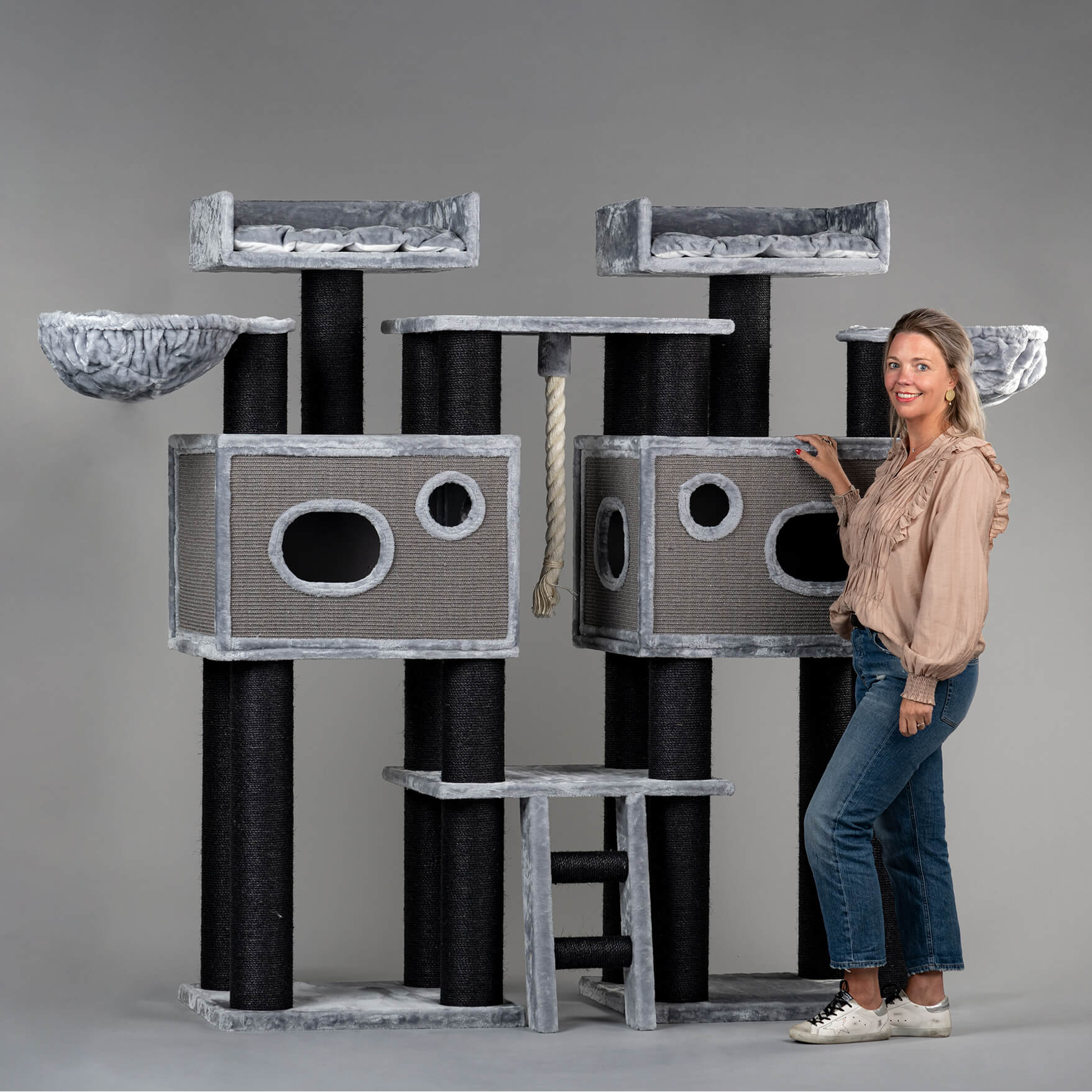 Cat Tree For Large Cats Royal Cat Palace Blackline Light Grey cat-tree-for-large-cats-royal-cat-palace-blackline-light-grey